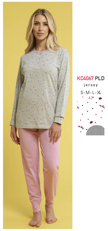 ART. KC4067 PLD- pigiama donna m/l cotone kc4067 pld - Fratelli Parenti